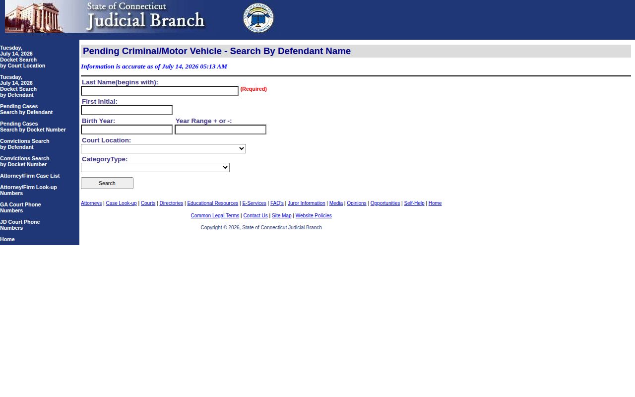 Waterbury Superior Court GA 4 release record case lookup